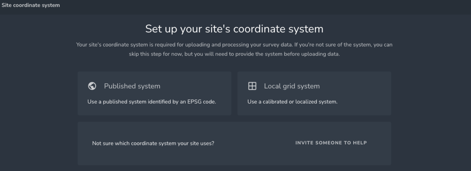 Set up your sites coordinate system Published or Local Grid.png
