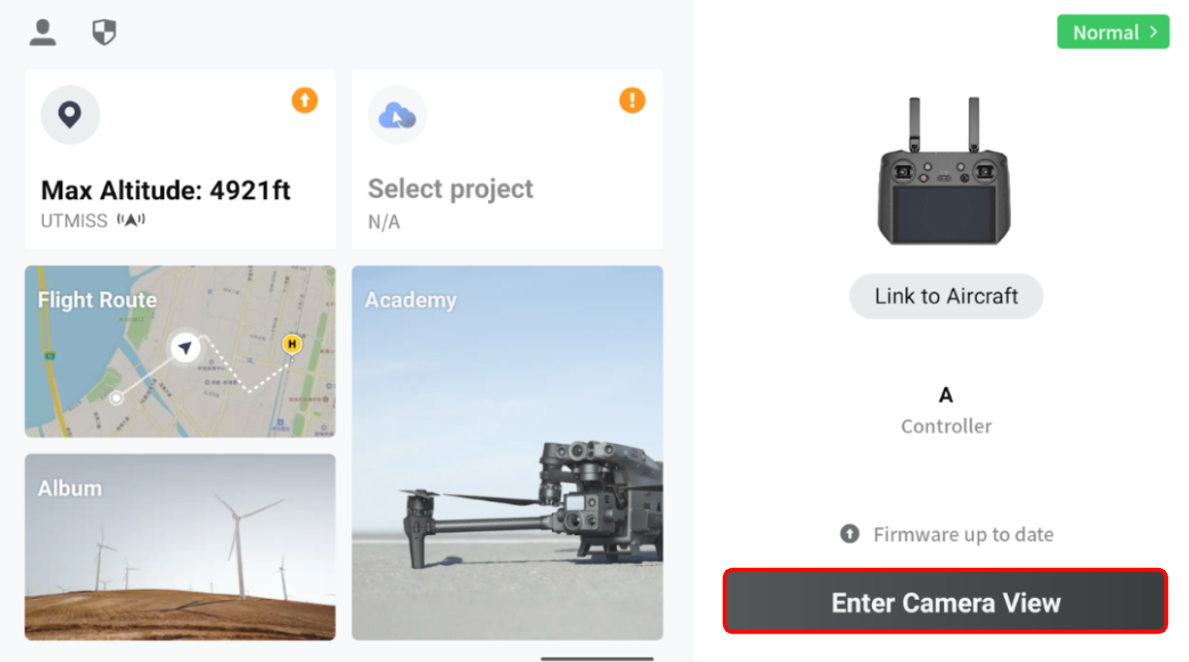 DJI Pilot 2 Home Screen Enter Camera View.png