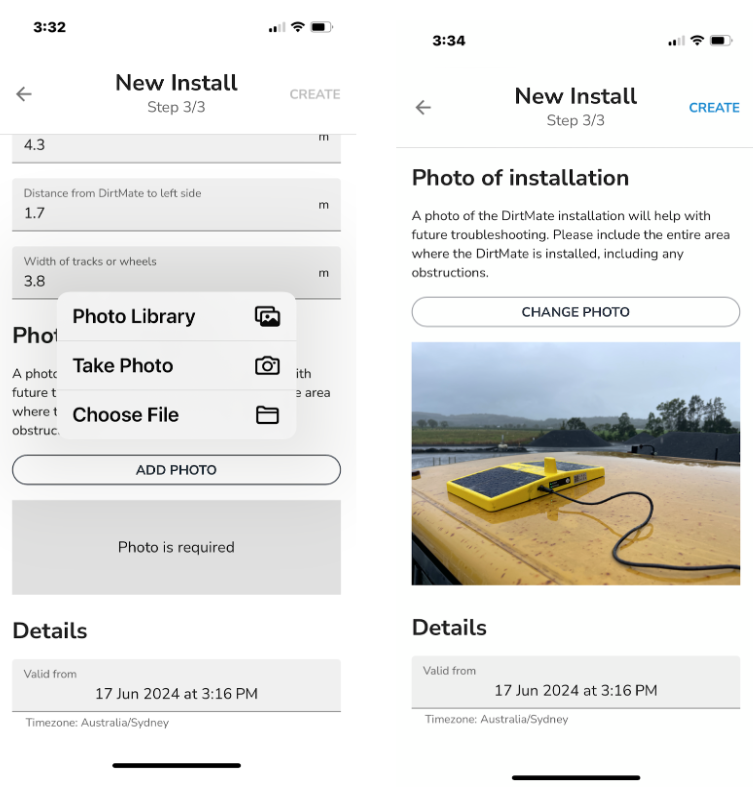 DirtMate New Install Add Photo.png
