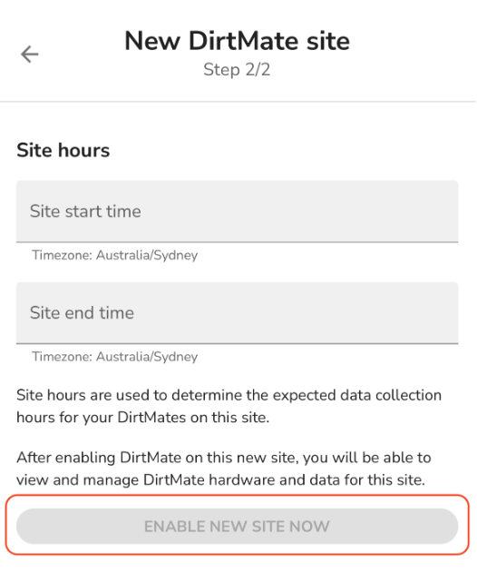DirtMate Enable New Site Now Button.png
