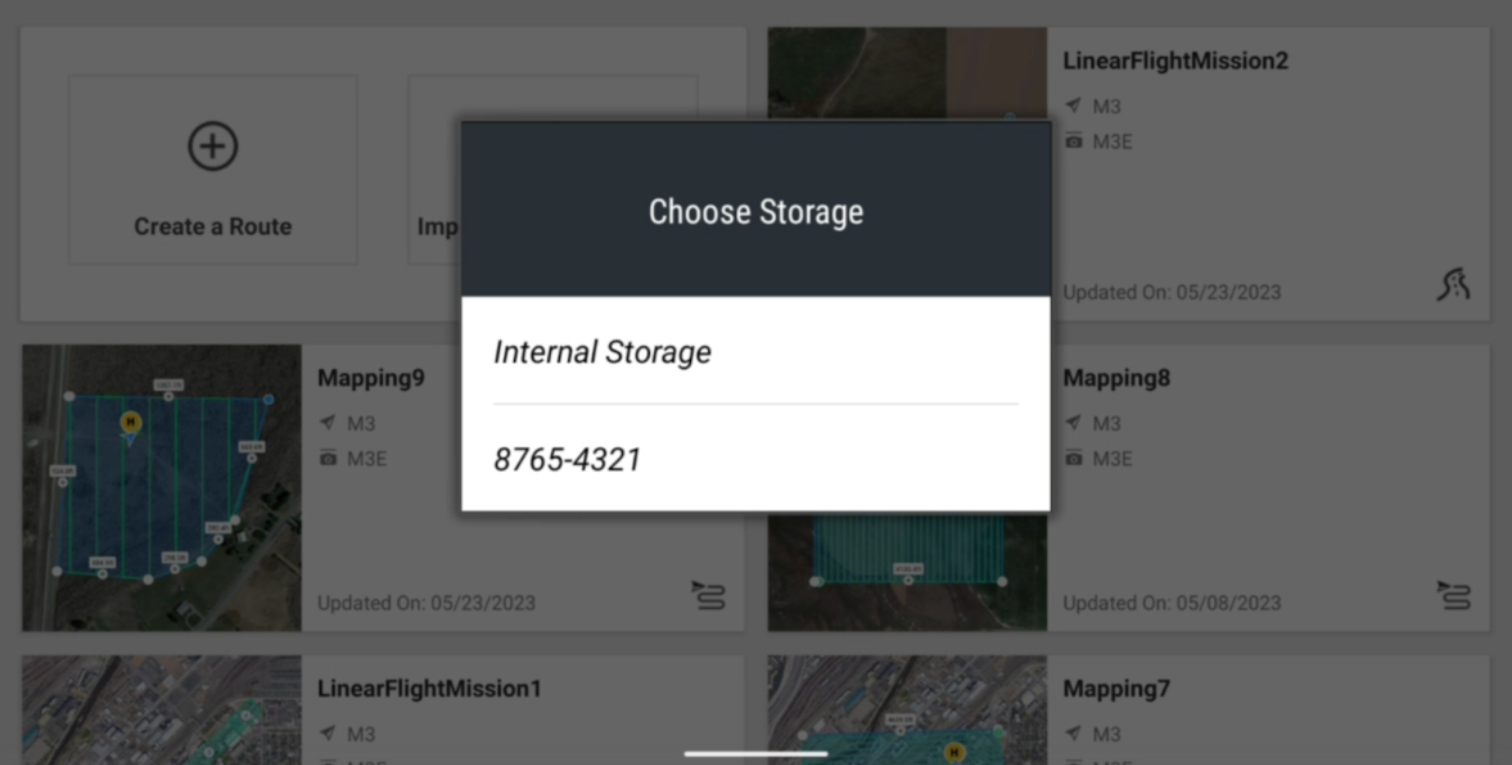 DJI Pilot 2 Import Mission Choose Storage.png