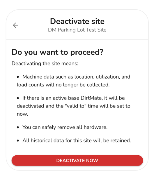 DirtMate Management App Deactivate Site Now.png