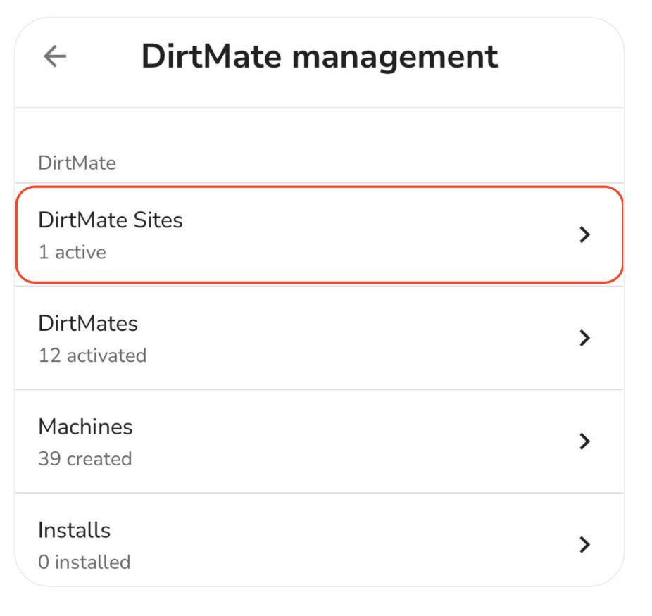 DirtMate Management DirtMate Sites.png
