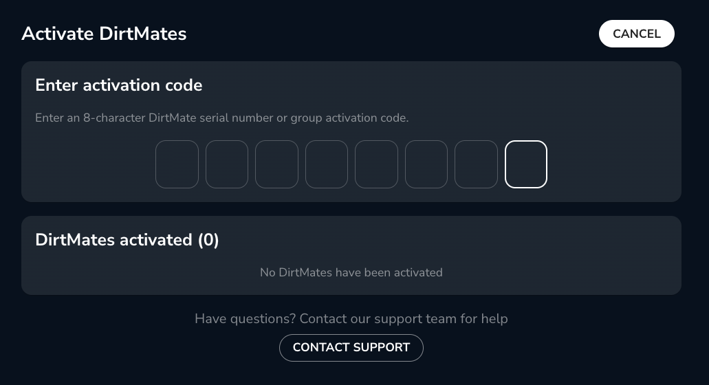 DirtMate Enter Activation Code.png