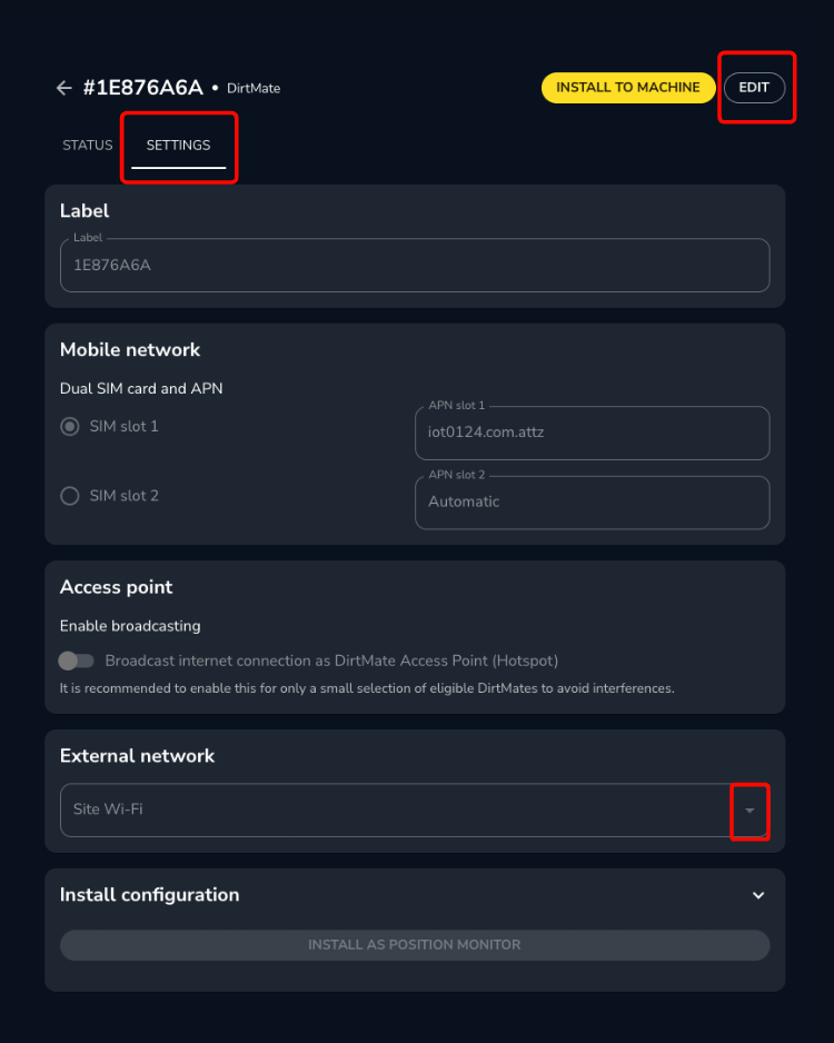 DirtMate Machine Settings External network.png