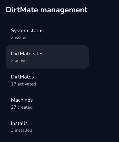 DirtMate Sites in DirtMate Management.png