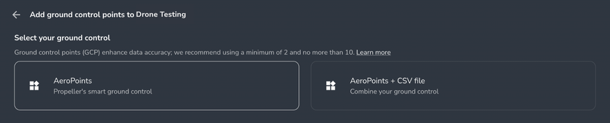 Data Upload Choose AeroPoints for Ground Control.png