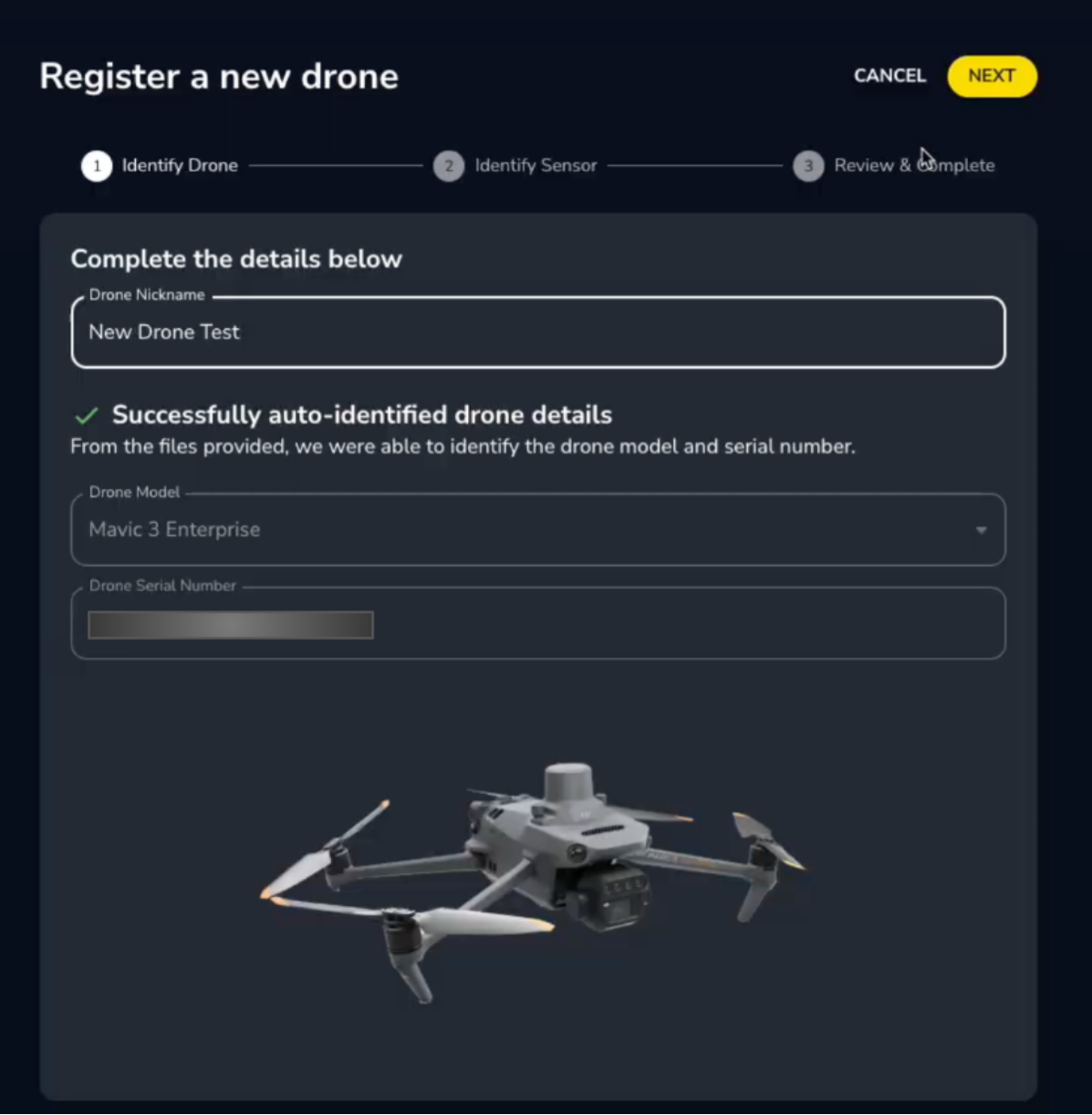 Register a new drone complete the details form.png