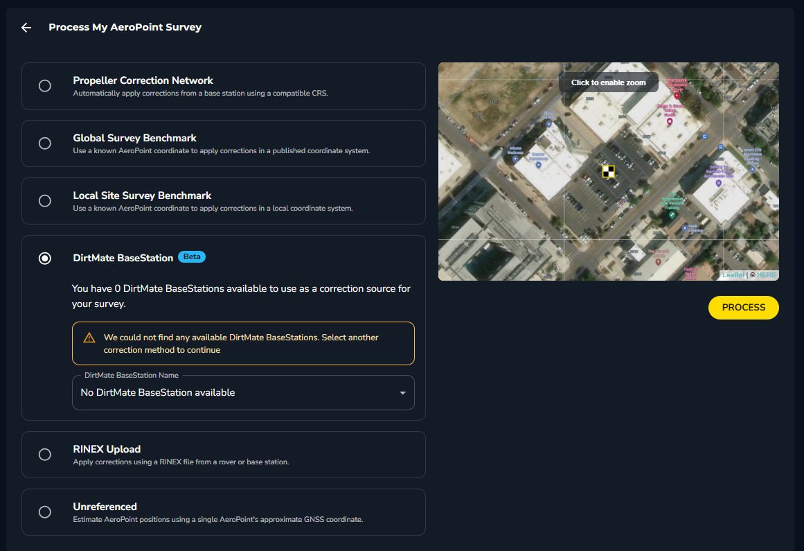 AP Frontend - DirtMate BaseStation unavailable. Error stating We could not find any available Base DirtMates.png