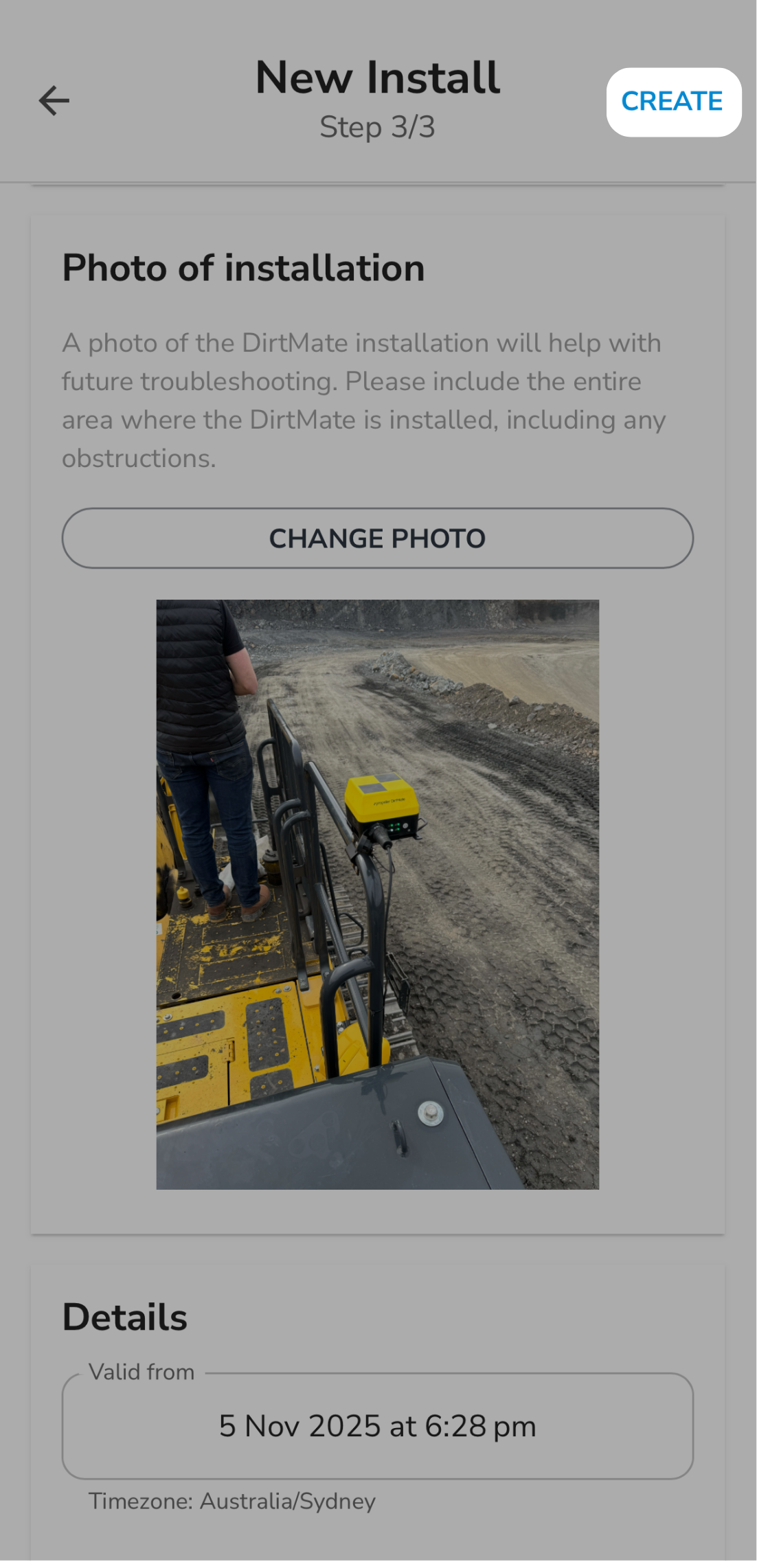 DirtMate New Install Create Installation Mobile.png