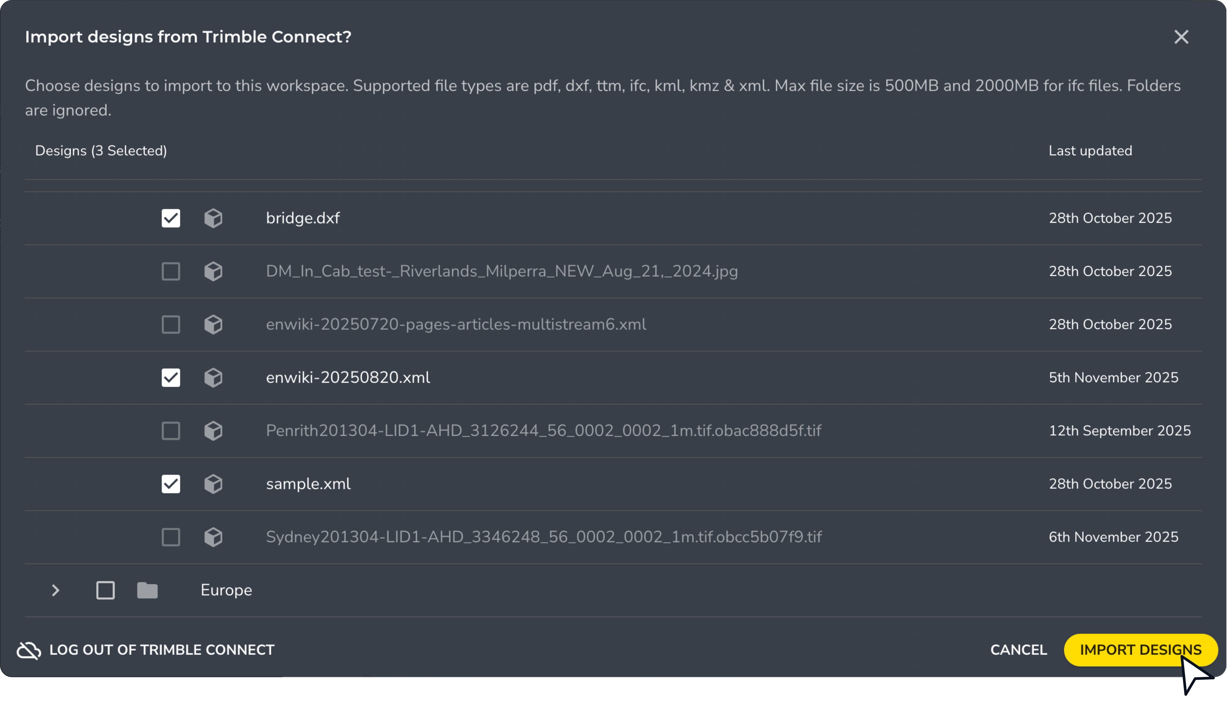 Trimble Connection Import Designs.png