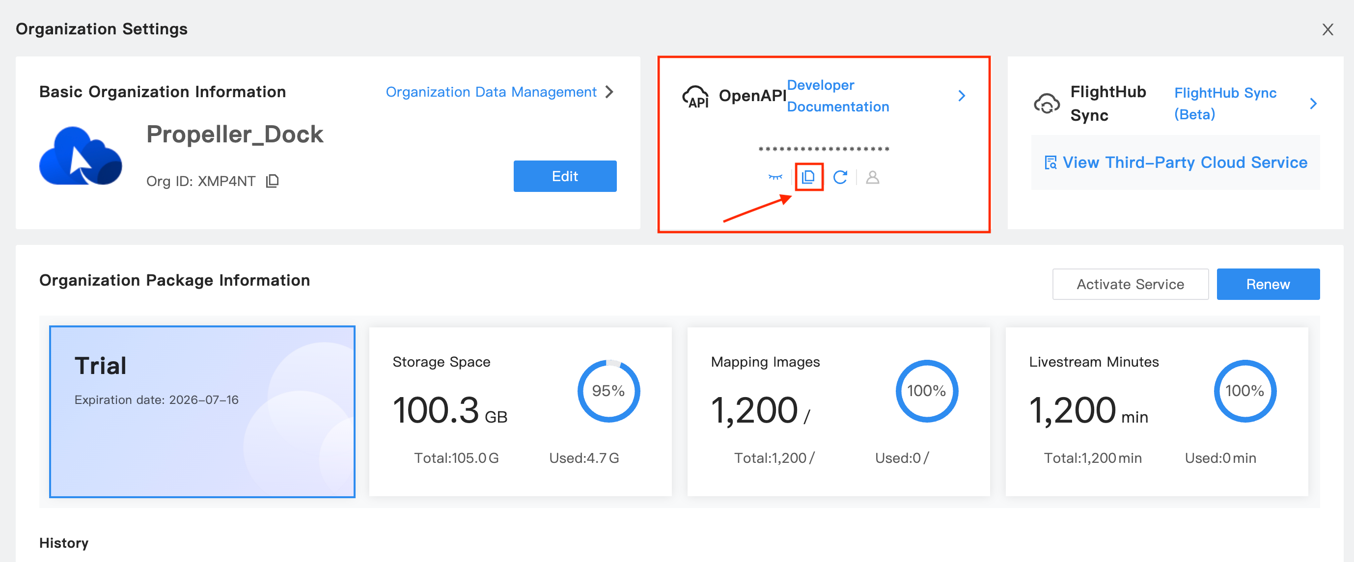 FlightHub Copy Organization Key.png