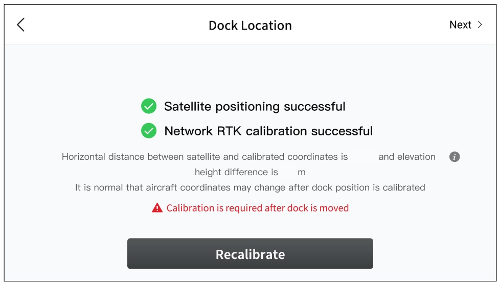 DJI Dock App Satellite Positioning and Calibration Successful.png